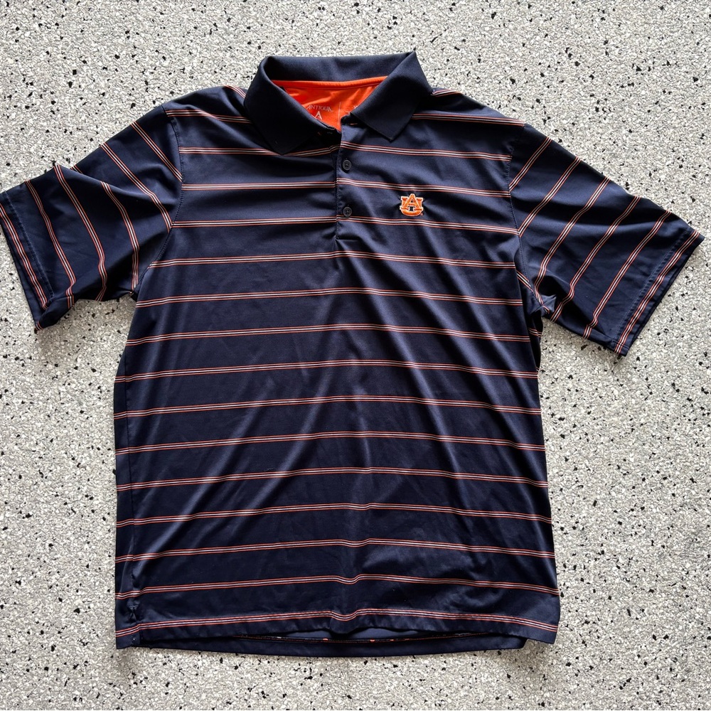 Antigua Men’s Auburn University Navy and Orange Performance Polo